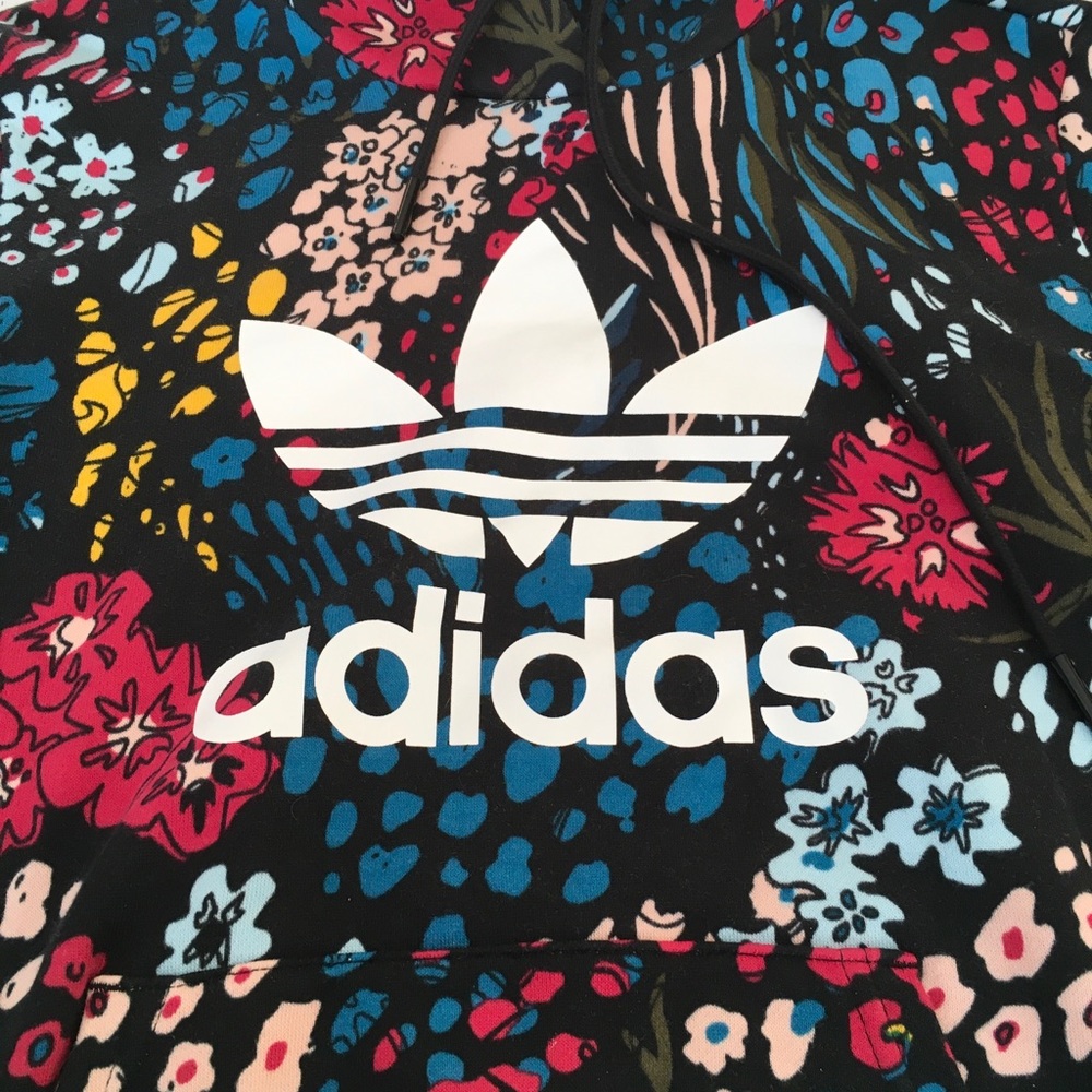Rare Adidas Originals Floral Trefoil Sweatshirt - Picture 3 of 11